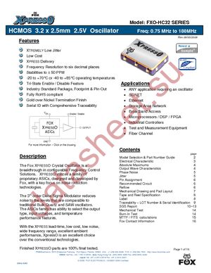 FXO-HC320-25 datasheet  
